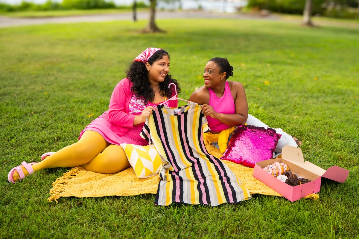Two Communitique members at a picnic swap